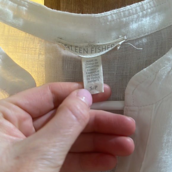 Eileen Fisher White Linen Tunic (S/P) - Picture 3 of 4